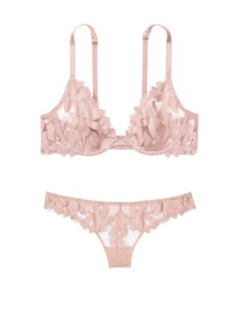 Комплект білизни VS Floral Embroidered Luxe Lingerie Thong Panty S&amp;Bra