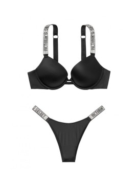 Комплект білизни Victoria's Secret Black Very Sexy Embellished Strap Push-up Bra set