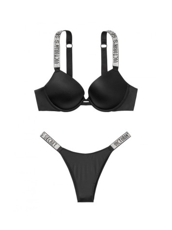 Комплект білизни Victoria's Secret Black Very Sexy Embellished Strap Push-up Bra set