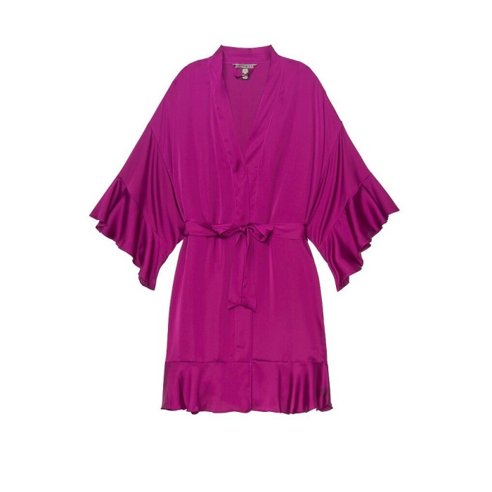 Халат Victoria's Secret Satin FLOUNCE KIMONO Fuchsia