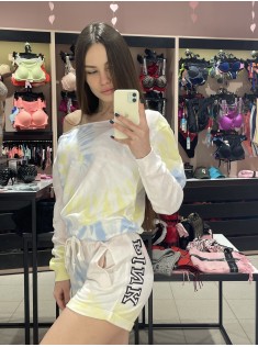 Спортивний костюм Victoria's Secret SPORTShort Fleece set Rainbow