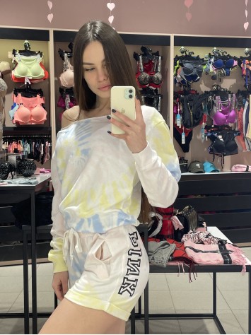Спортивний костюм Victoria's Secret SPORTShort Fleece set Rainbow