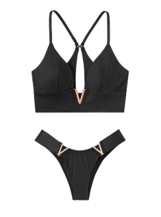 Комплект білизни Victoria&#39;s Secret Plunge Bralette &amp; Brazilian panty V logo