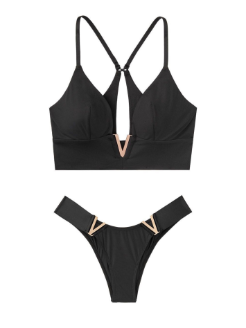 Комплект білизни Victoria's Secret Plunge Bralette &amp; Brazilian panty V logo