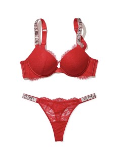 Комплект білизни червоне мереживо Victoria's Secret Very Sexy Embellished Strap