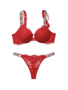 Комплект белья красное кружево Victoria’s Secret Very Sexy Embellished Strap