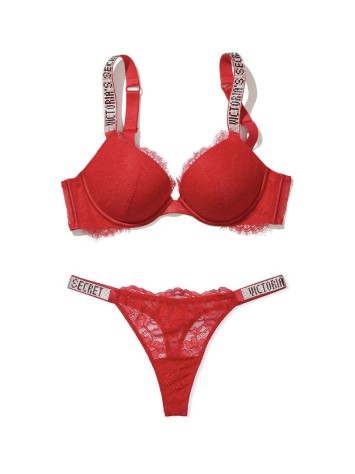 Комплект білизни червоне мереживо Victoria's Secret Very Sexy Embellished Strap