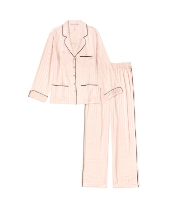 Пижама розовая в полоску Виктория Сикрет Rhinestone