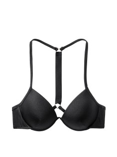 Купальник Вікторія Сікрет з пушап чорного кольору Shine Strap Brazilian panty