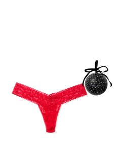 Трусики стрінги Вікторія Секрет Very Sexy Lace Lipstick Thong Panty