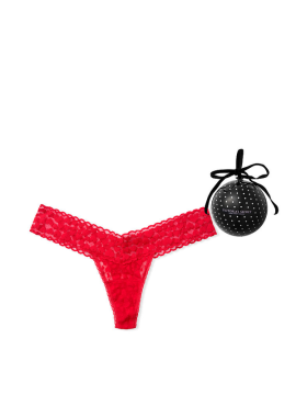 Трусики стрінги Вікторія Секрет Very Sexy Lace Lipstick Thong Panty