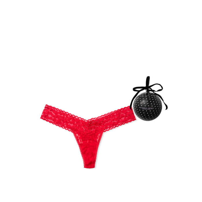 Трусики стрінги Вікторія Секрет Very Sexy Lace Lipstick Thong Panty