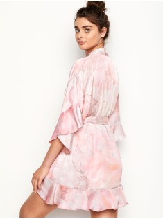 Сатиновий халат Flounce Satin Robe