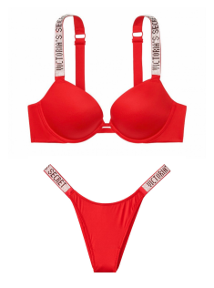 Комплект белья Victoria’s Secret Very Sexy Embellished Strap Push-up Bra set Lipstick