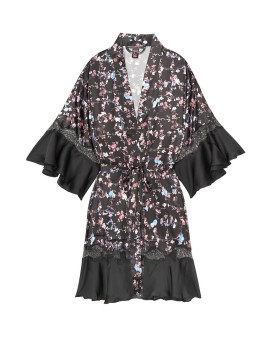 Сатиновый халат Victoria’s Secret Very Sexy Satin Kimono Floral Lace