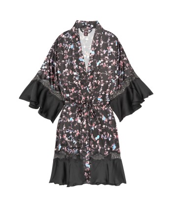 Сатиновий халат Victoria's Secret Very Sexy Satin Kimono Floral Lace