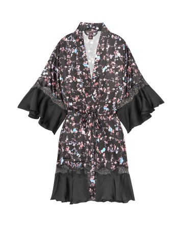Сатиновий халат Victoria's Secret Very Sexy Satin Kimono Floral Lace