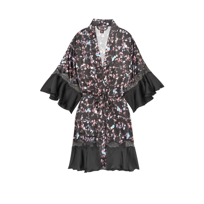 Сатиновий халат Victoria's Secret Very Sexy Satin Kimono Floral Lace