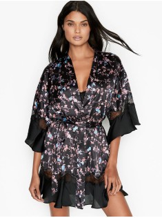 Сатиновий халат Victoria's Secret Very Sexy Satin Kimono Floral Lace