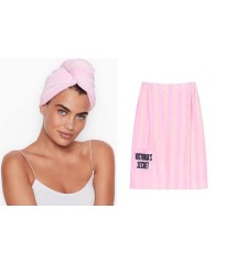 Рушник для волосся та пляжу - комплект Вікторія Сікрет Striped Towel
