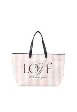 Пляжна сумка VS LOVE Signature Striped Pink Beach Tote