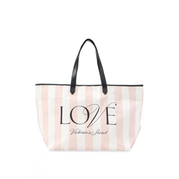 Пляжна сумка VS LOVE Signature Striped Pink Beach Tote
