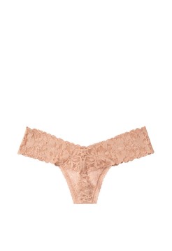 Трусики Victoria's Secret Lace-up Thong Panty sweet praline