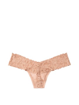 Трусики Victoria's Secret Lace-up Thong Panty sweet praline