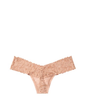 Трусики Victoria's Secret Lace-up Thong Panty sweet praline