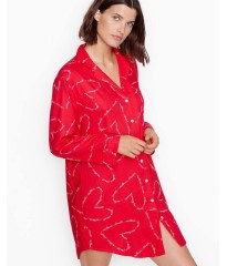 Нічна сорочка Victoria's Secret Cotton Flannel Sleepshirt Red Herats
