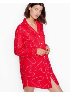 Нічна сорочка Victoria's Secret Cotton Flannel Sleepshirt Red Herats