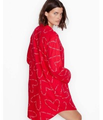 Ночная рубашка Victoria’s Secret Cotton Flannel Sleepshirt Red Herats