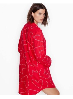 Нічна сорочка Victoria's Secret Cotton Flannel Sleepshirt Red Herats