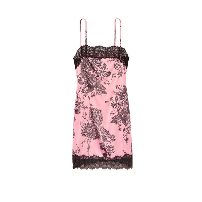 Пеньюар Victoria's Secret Stretch Satin Lace Mini Slip Etched Roses