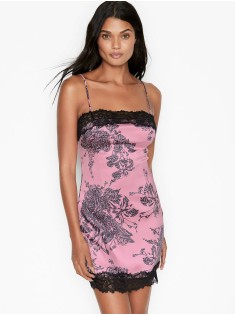 Пеньюар Victoria's Secret Stretch Satin Lace Mini Slip Etched Roses