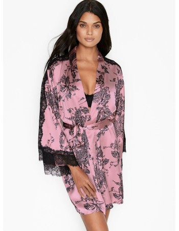 Халат Victoria’s Secret Pink Lace Satin Robe