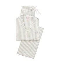 Сатинова піжама Victoria's Secret The Satin Long PJ Set Blue Stripe