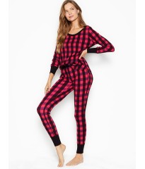 Піжама VS Thermal Long PJ Set Light Pink Red Plaid