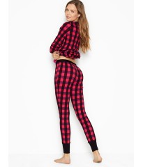 Піжама VS Thermal Long PJ Set Light Pink Red Plaid