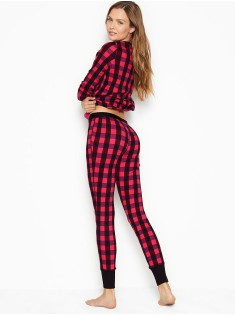 Піжама VS Thermal Long PJ Set Light Pink Red Plaid
