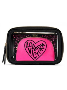 3 в 1 косметичка Victoria's Secret Beauty Bag Trio GRAPHIC LOVE