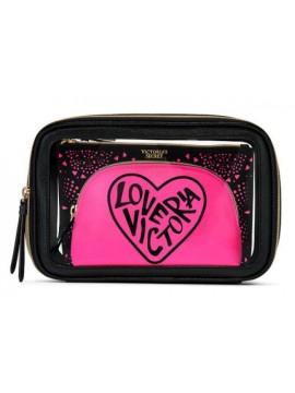 3 в 1 косметичка Victoria's Secret Beauty Bag Trio GRAPHIC LOVE