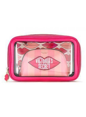 3 в 1 косметичка Victoria’s Secret Beauty Bag Trio VS GRAPHIC LIPS