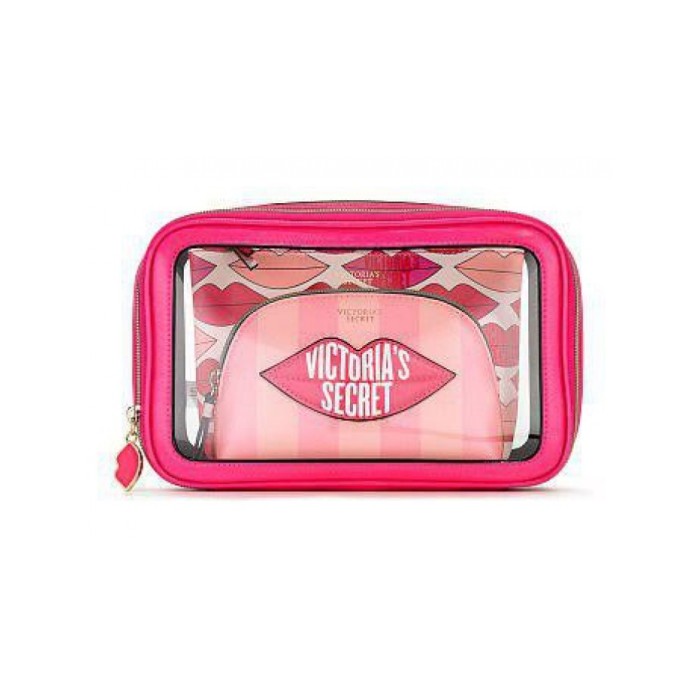 3 в 1 косметичка Victoria's Secret Beauty Bag Trio VS GRAPHIC LIPS