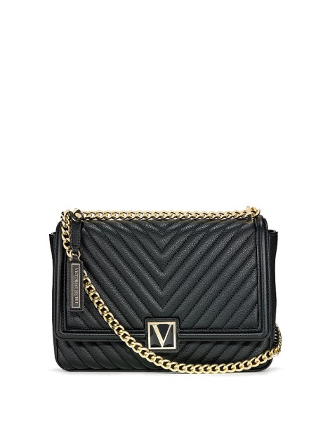 Кросс-боди Victoria’s Secret The Victoria Medium Shoulder Bag V-Quilt Black Lily