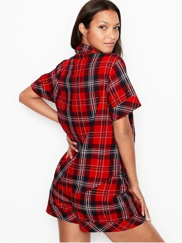 Піжама Victoria's Secret Shimmer Flannel Short PJ Set red plaid