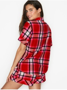 Піжама Victoria's Secret Flannel Short PJ Set Cherry/Strawberry Red Plaid