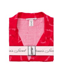 Піжама Victoria's Secret Shimmer Flannel Long PJ Set Print Red Heart VS