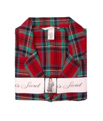 Пижама Victoria’s Secret Shimmer Flannel Short PJ Set Red/Green