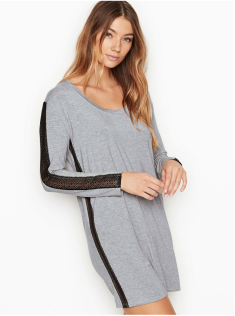 Нічна сорочка з мереживом Victoria's Secret Modal Black Lace
